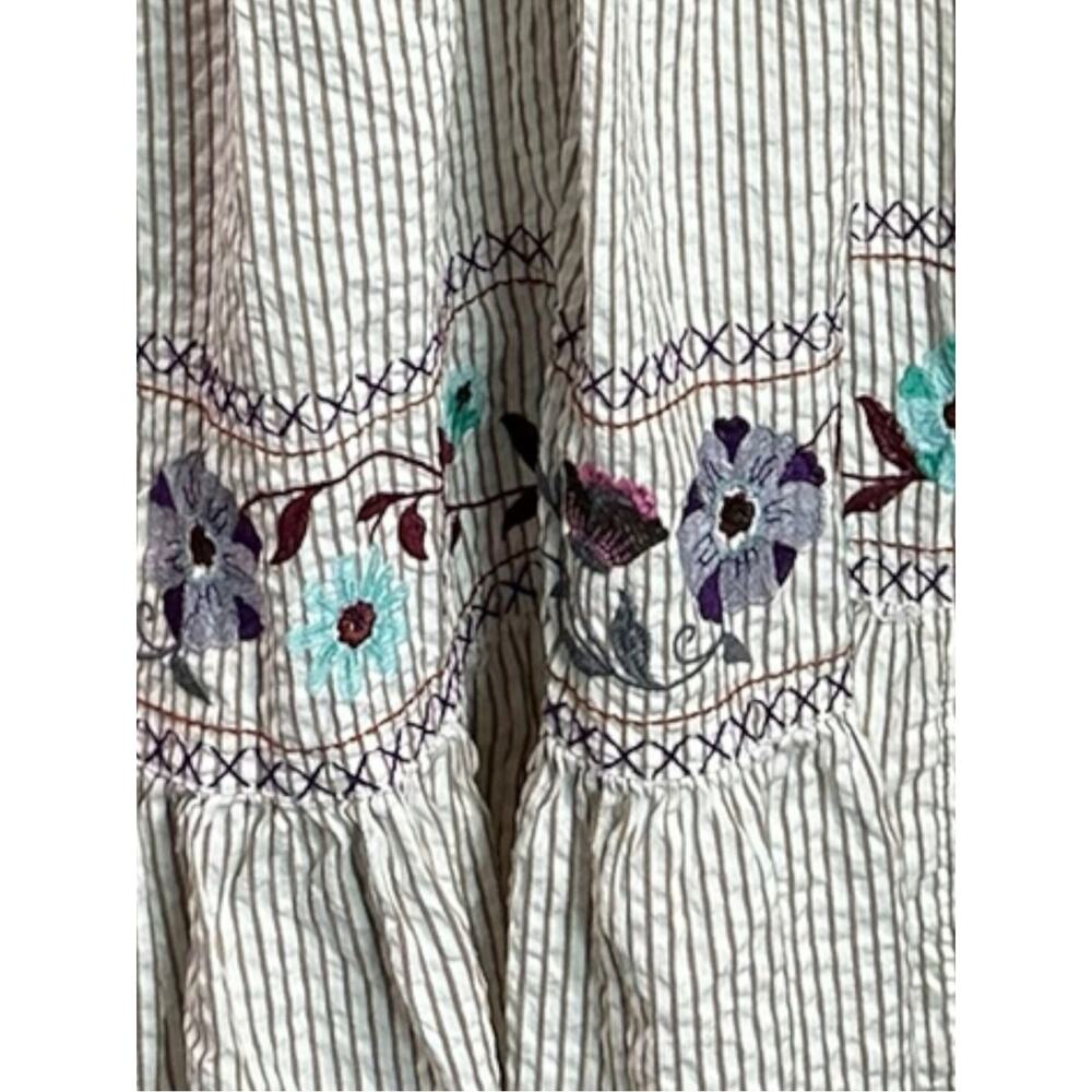 Free People Bohemian Embroidered Floral Kalani Strapless Midi Dress Size XL - Picture 14 of 15